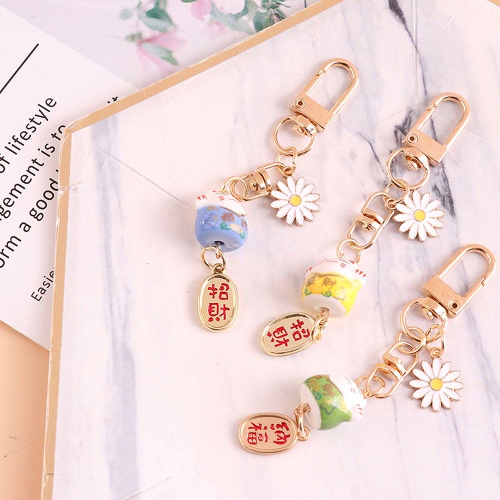 Móc Khóa Hình Mèo May Mắn Nhật Bản Dễ Thương Chống Thất Lạc Kèm Dây Đeo Điện Thoại / Móc Khóa