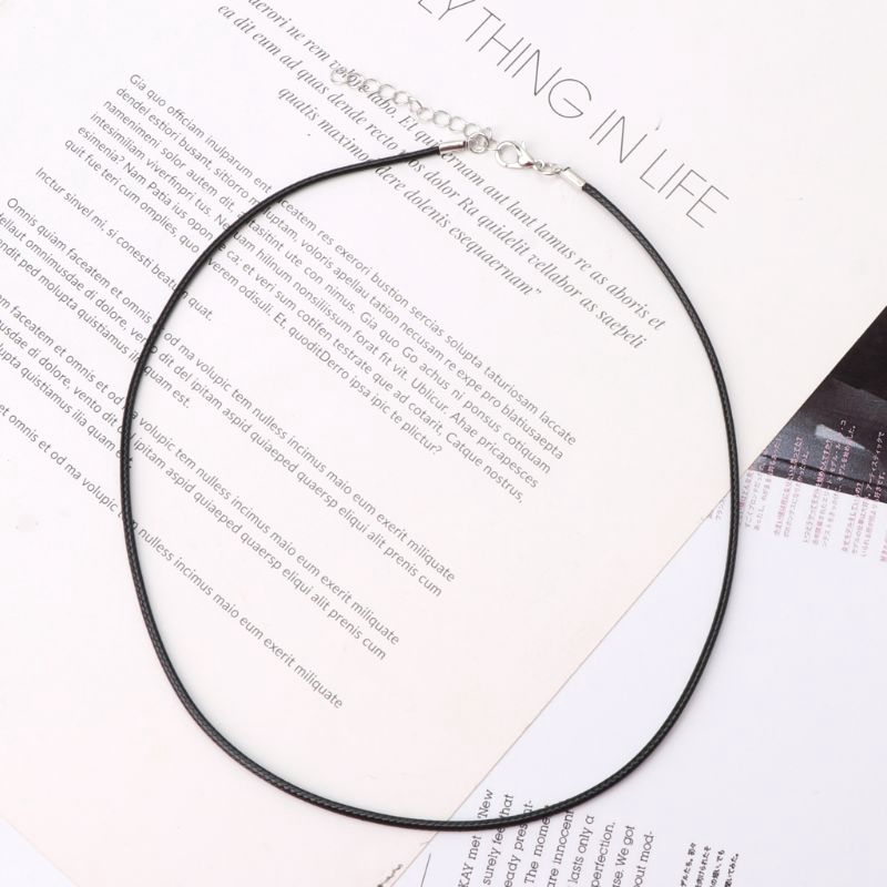 ✿INF✿10Pcs Top Quality Black Silk Leather Cord Chain Necklace with Lobster Claw Clasp