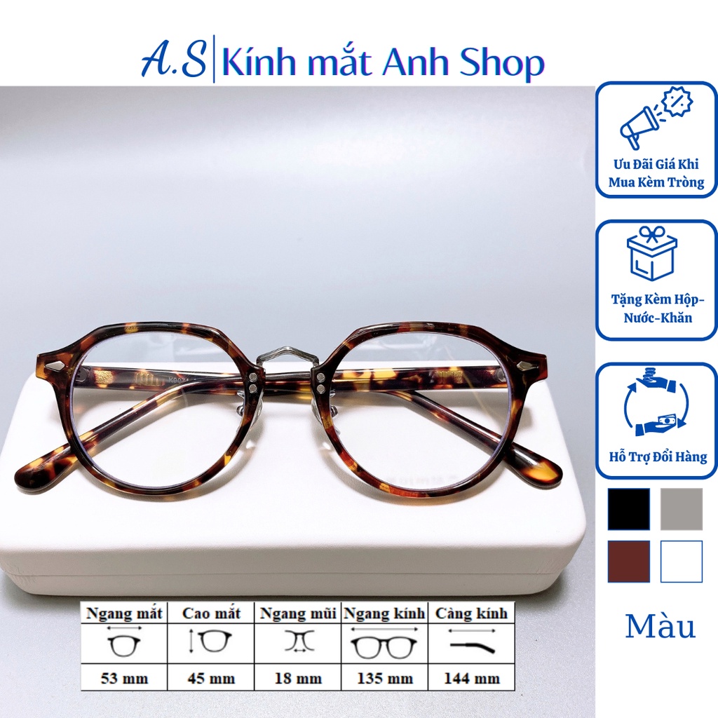 Kính tròn bé cao cấp thời trang nam nữ chất liệu nhựa dày dặn K9071