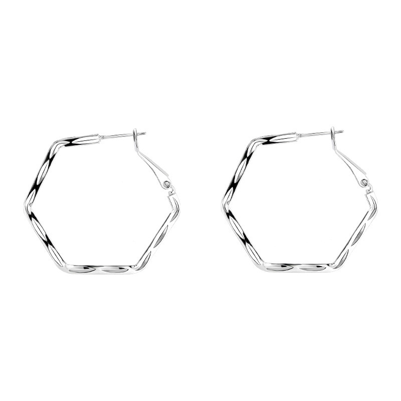 Khuyên Tai Hình Lục Giác Phong Cách vintage Hàn Quốc Cho Nữ