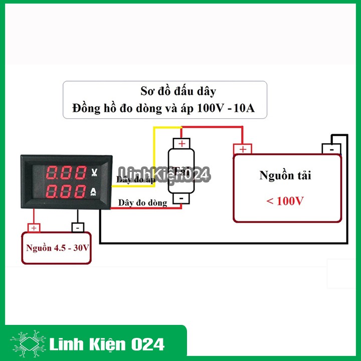 Module Đo Dòng Đo Áp 0-100V/10A