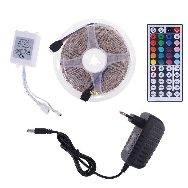 Dây Đèn Led 5m 300 Bóng 3528 Smd Rgb 44 Nút Bấm Dc 12v Nhiều Màu Sắc Chống Thấm Nước