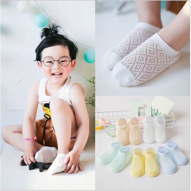 Set 5 đôi tất lưới xuất Hàn cho bé (Kèm túi Zip)