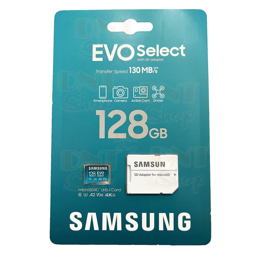 Thẻ nhớ MicroSDXC Samsung EVO Select 128GB U3 4K V30 A2 130MB/s - Độc quyền xuất thị trường Mỹ - Made For US