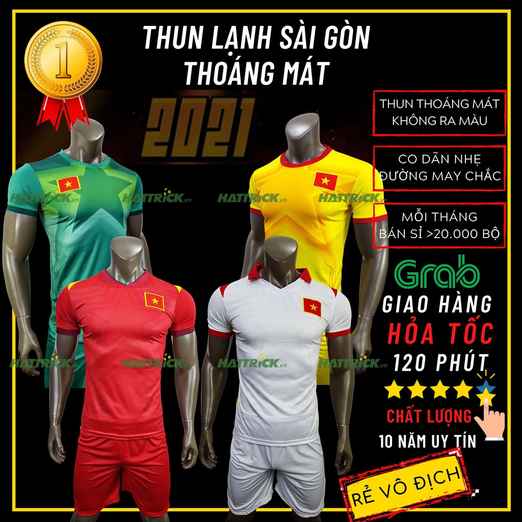 Áo bóng đá đội tuyển Việt Nam HERO BACK 2021 mới nhất (45kg - 78kg), thun Sài Gòn chất lượng, thoáng mát, may chắc chắn