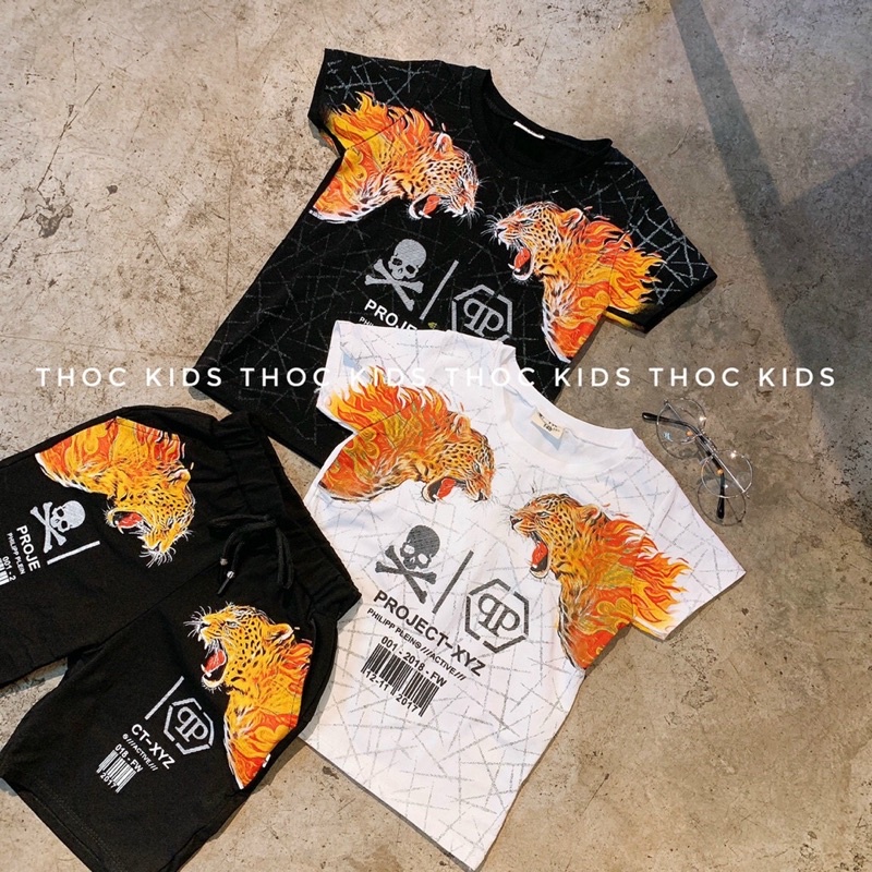 Bộ đại bàng cotton quảng châu cho bé trai mùa hè