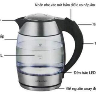 Ấm siêu tốc thủy tinh Lock&Lock EJK418SLV 1.8L 1850W