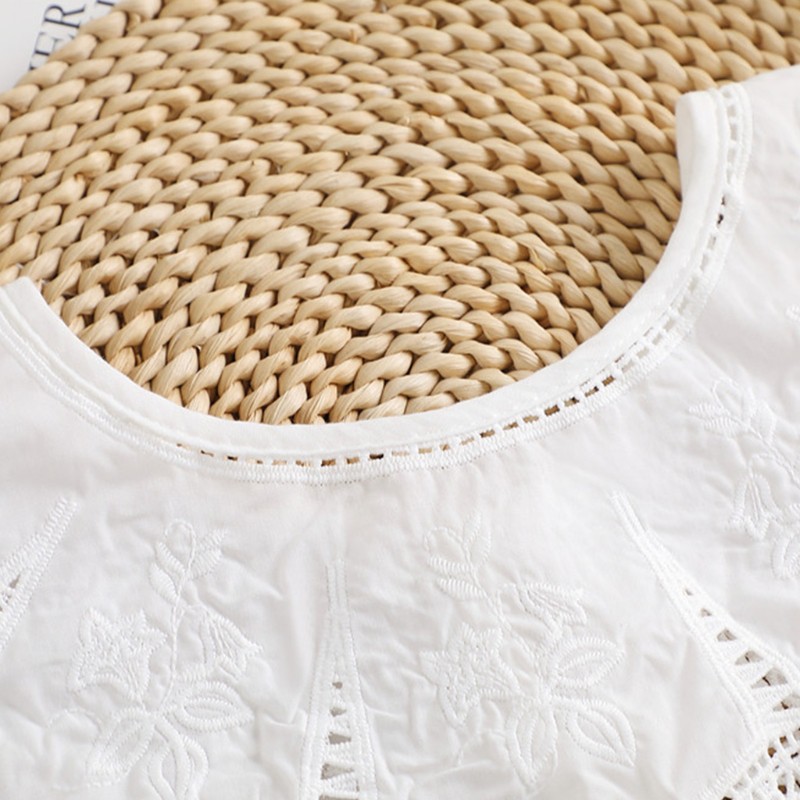 Cổ áo giả thêu ren hoa lãng mạn trang trí đầm áo kiểu thường ngày dành cho nữ