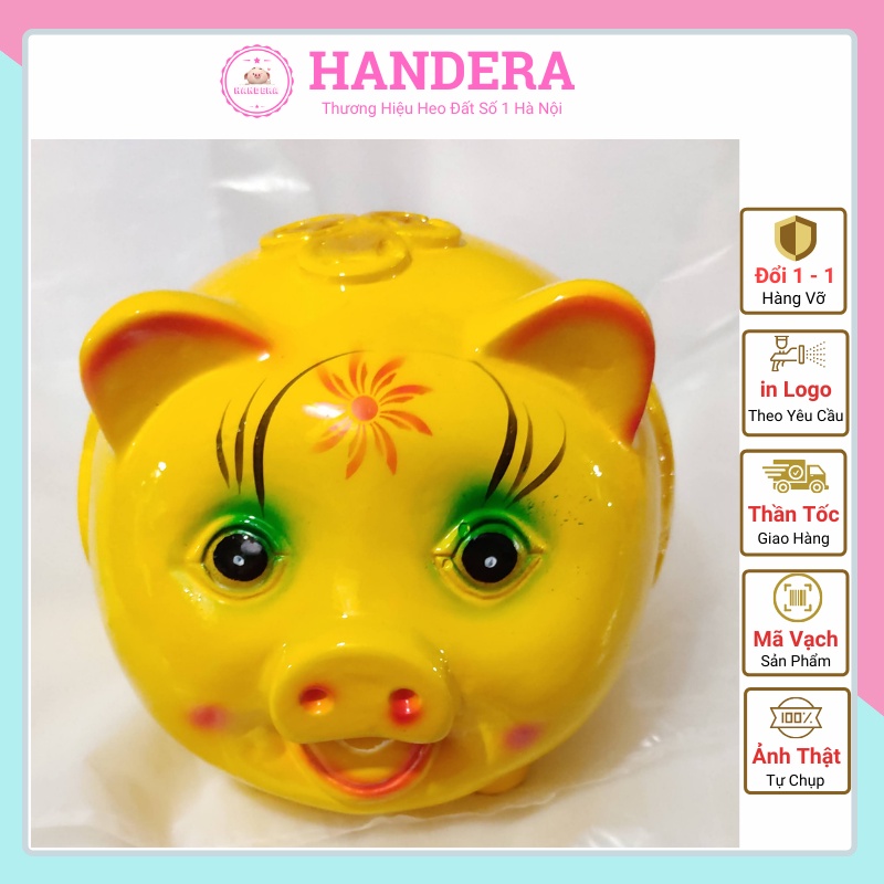 Heo đất tiết kiệm tiền HANDERA size nhỏ chất liệu thạch cao không ẩm mốc tiền an toàn sử dụng HD01