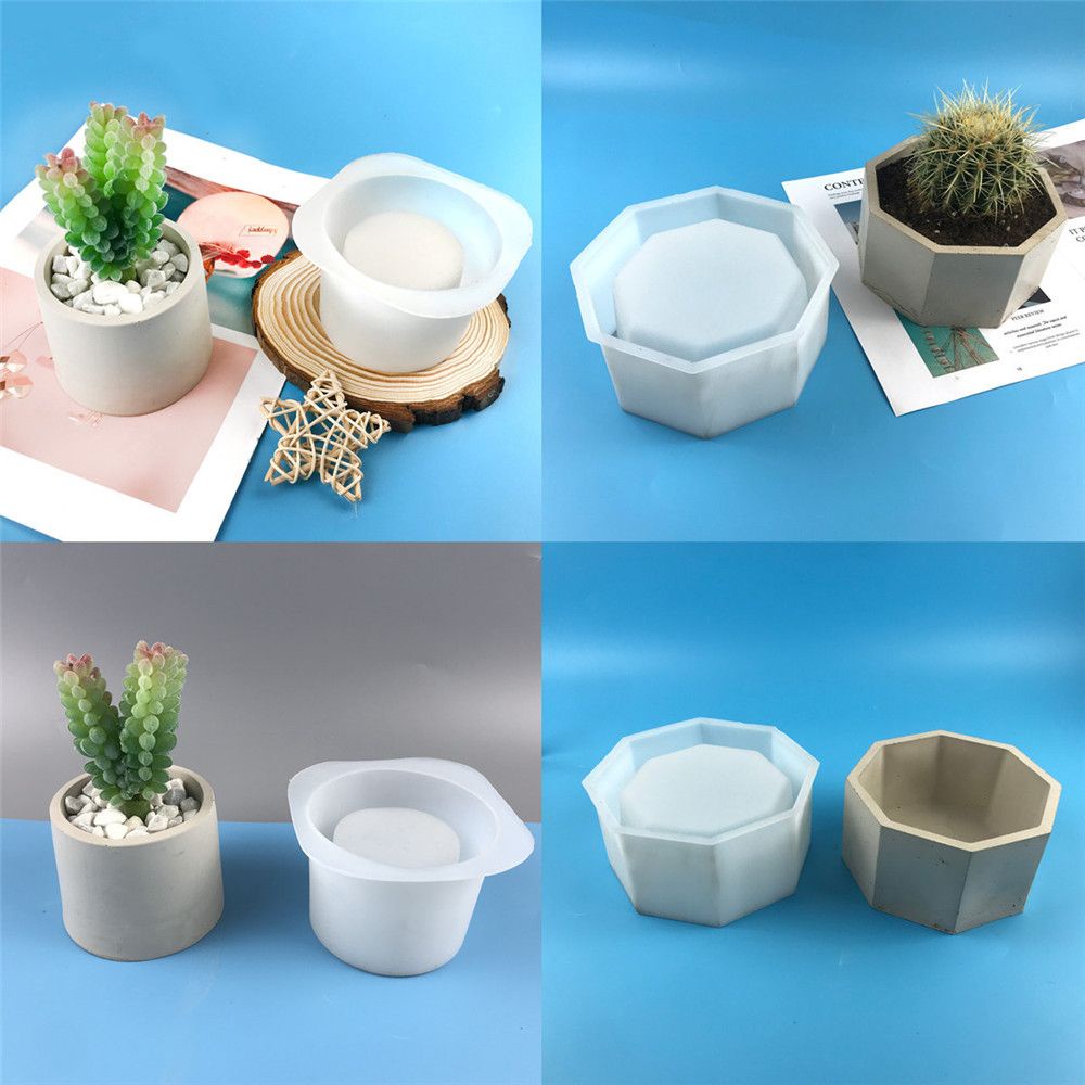 Khuôn silicone làm chậu hoa bằng resin epoxy diy trang trí nhà cửa