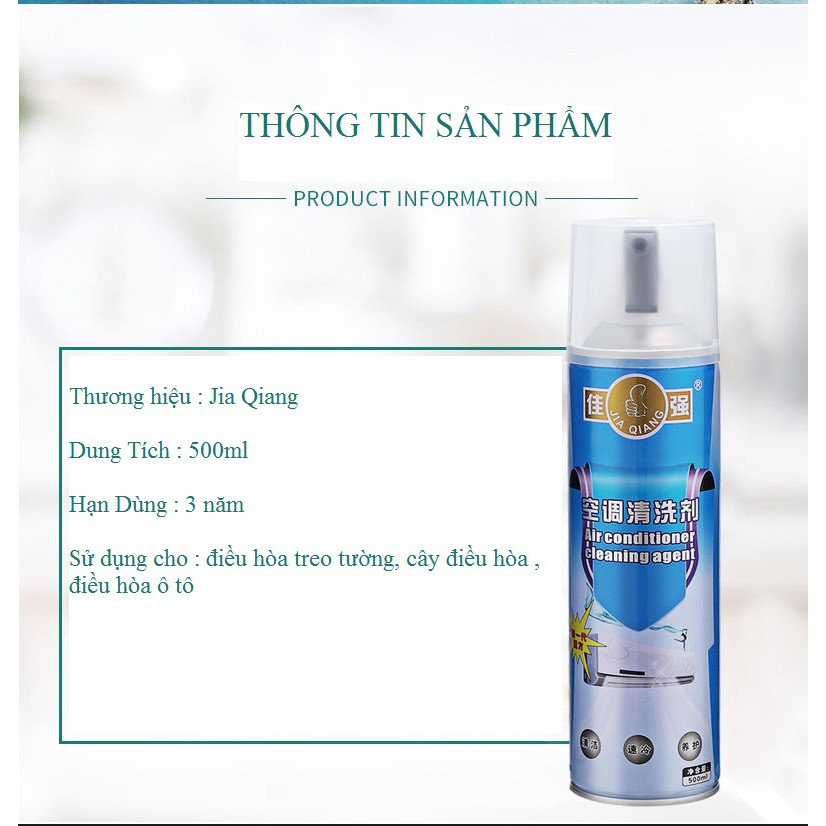 Chai xịt làm sạch máy lạnh - điều hòa tại nhà Jia Qiang 500ml