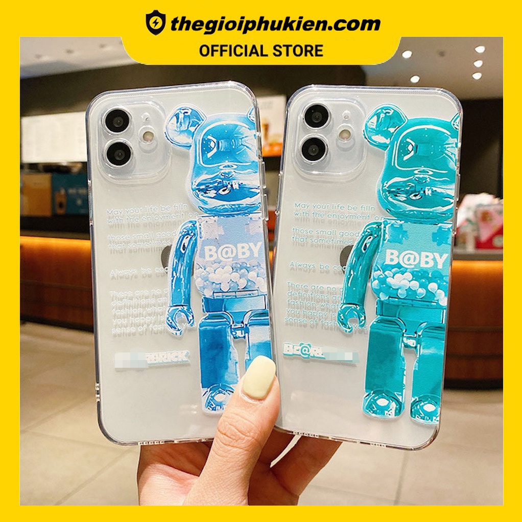 Ốp lưng iphone silicon chống sốc có bảo vệ camera baby bear.brick dành cho iphone 6 đến 12promax - W02