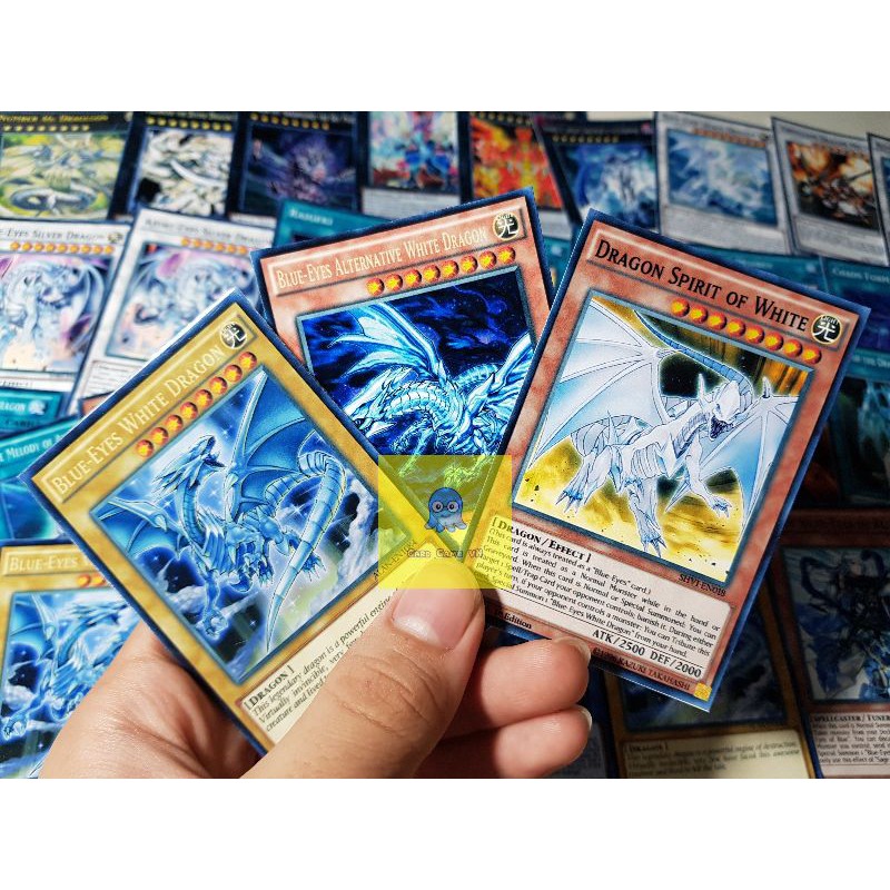 [BÀI IN] Bài YuGiOh - Combo 2 bộ 99 lá bài Blue Eyes Chaos Max + Blue Eyes White Dragon của Kaiba Seto - Card Game VN