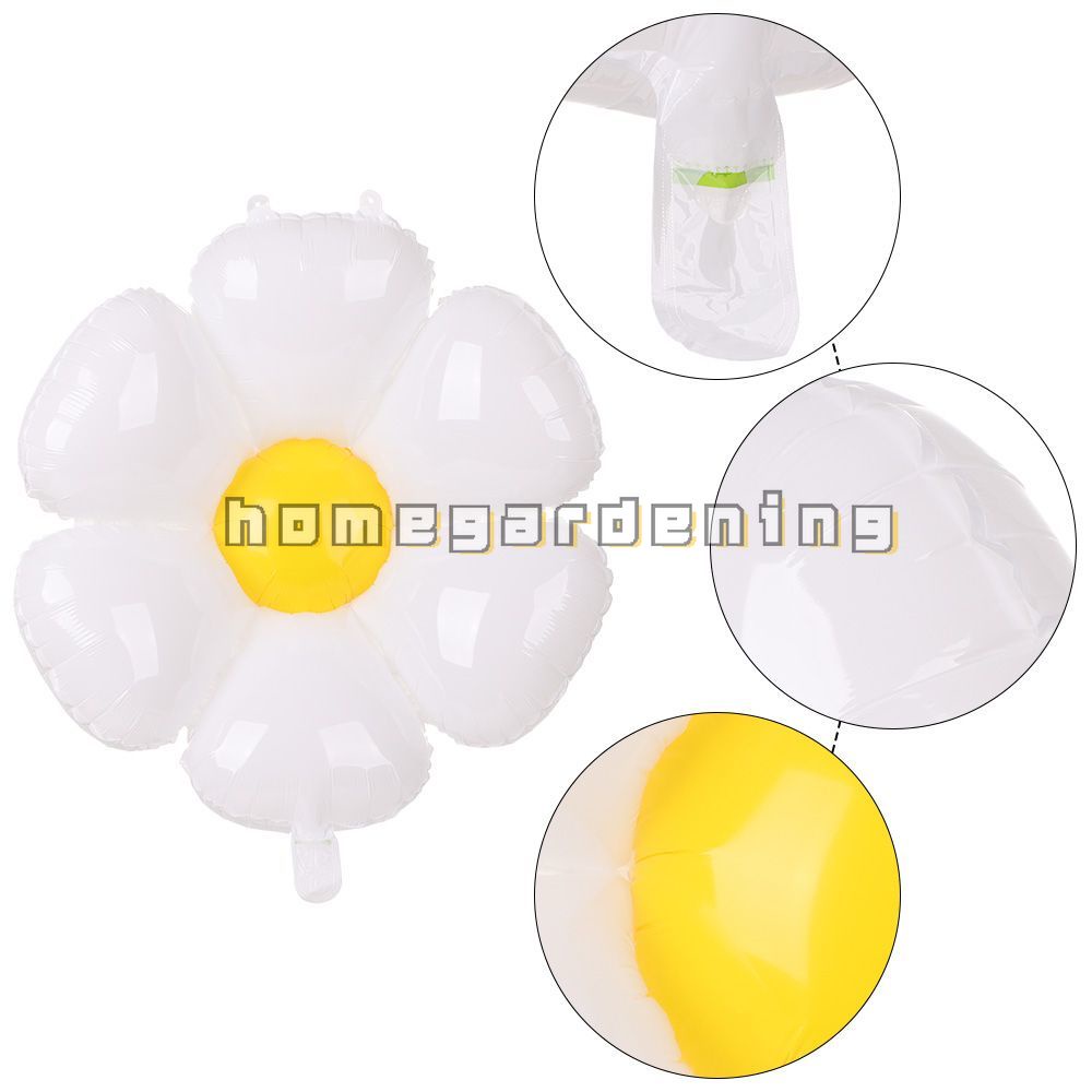 Bong bóng nhôm mỏng hình hoa cúc trắng thích hợp trang trí tiệc