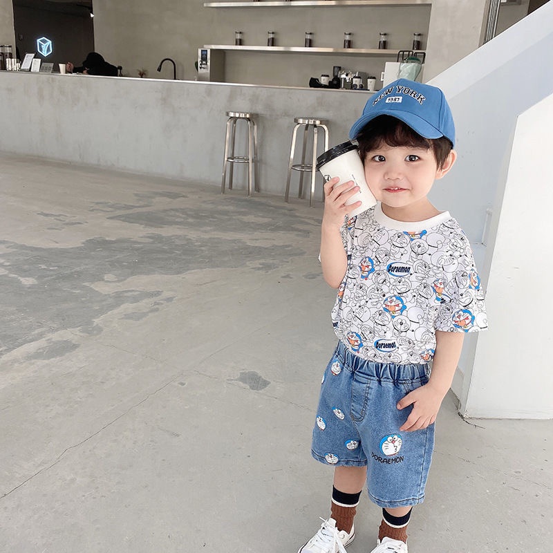 Áo thun trắng hoạ tiết Doraemon cho bé gái & bé trai  N01240