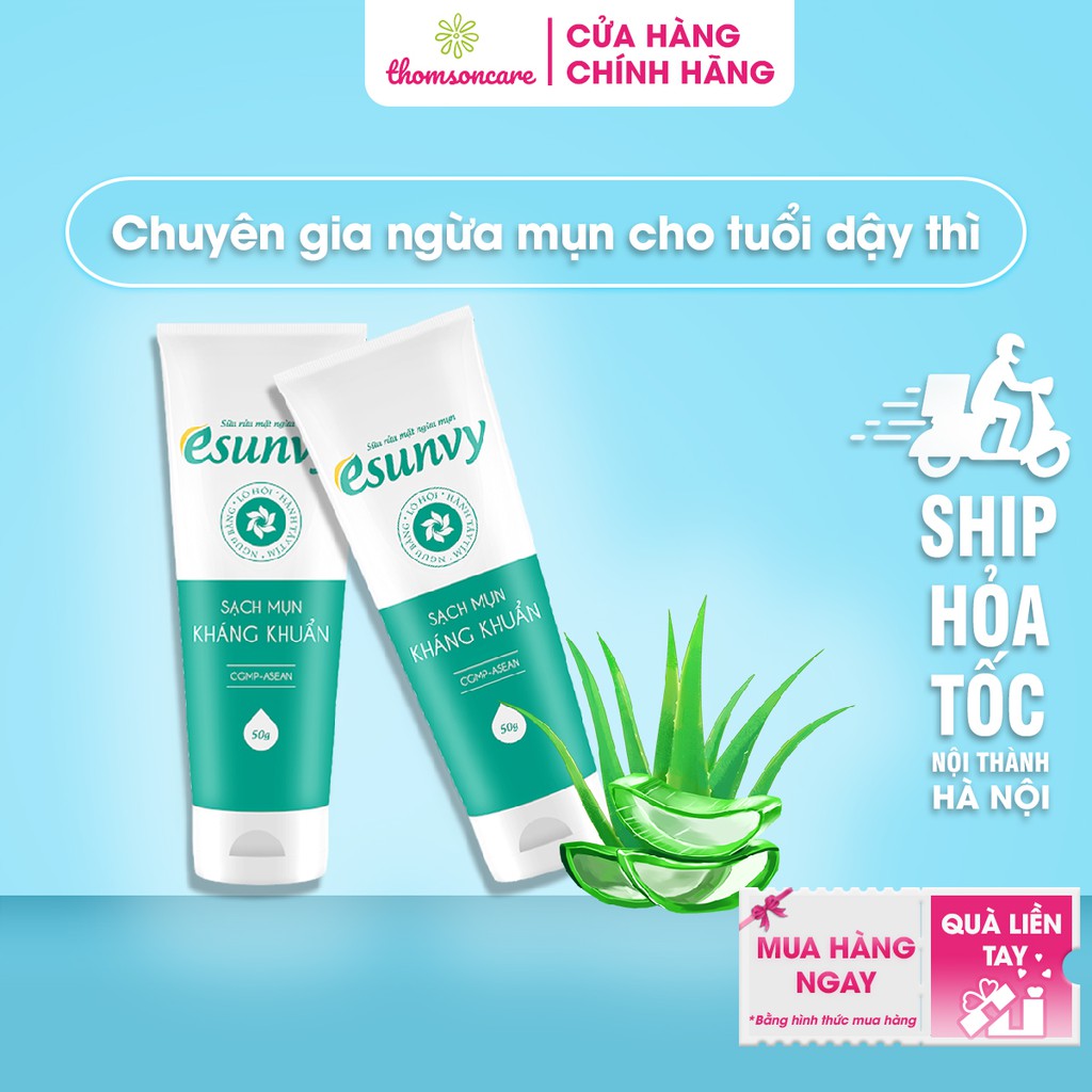 Sữa rửa mặt ngừa mụn Esunvy từ thảo dược - sạch mụn an toàn, hiệu quả.