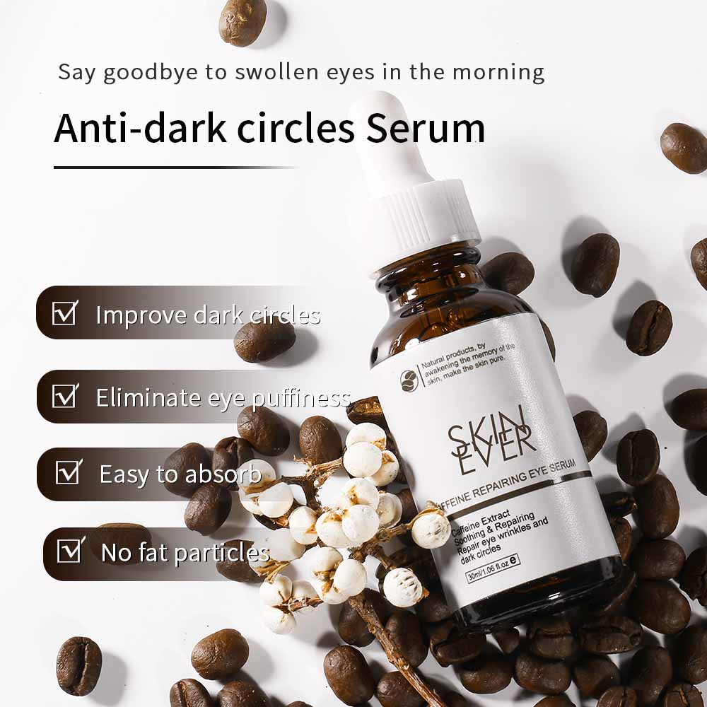 Set serum + kem SKIN EVER caffeine phục hồi da mắt giảm nếp nhăn phù nề và quầng thâm