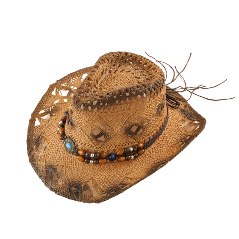 Nón Cói Rộng Vành Phối Tua Rua Phong Cách Cao Bồi Thời Trang Cho Nam Và Nữ