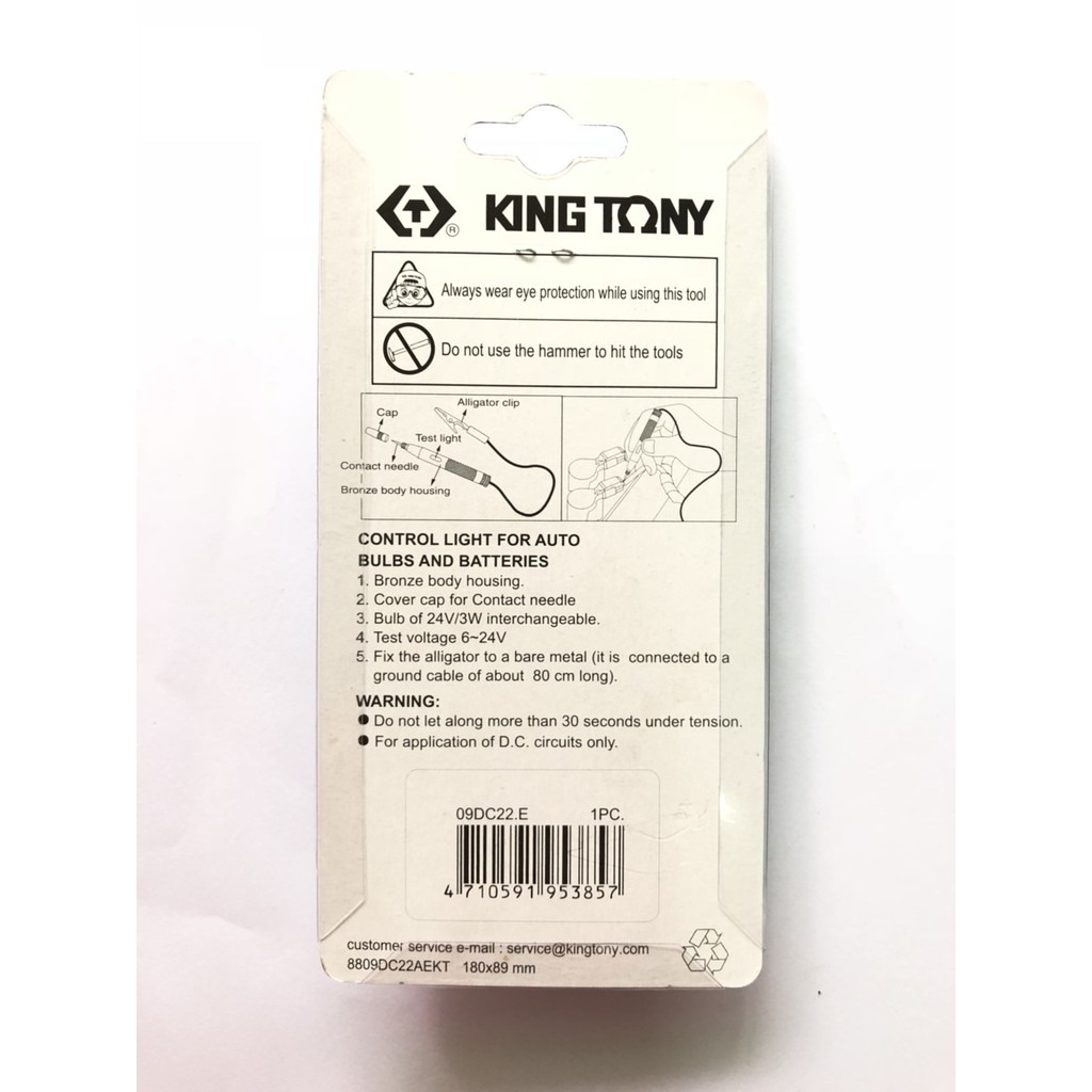 BÚT THỬ ĐIỆN XE MÁY Ô TÔ KINGTONY 9DC-22