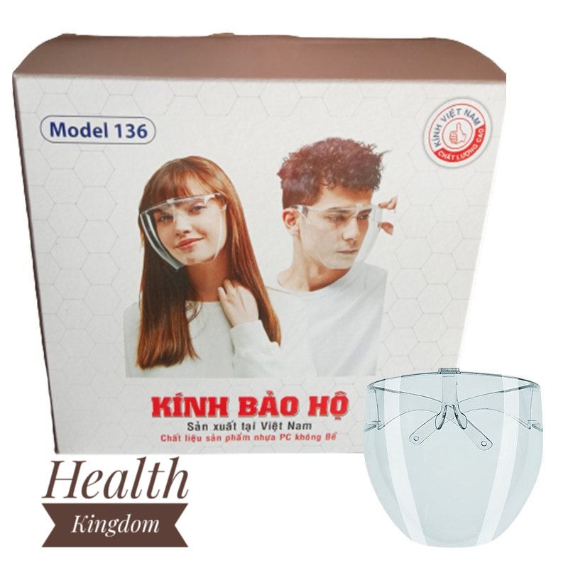 Kính bảo hộ, kính che mặt trong suốt nhựa PVC cứng - Health Kingdom