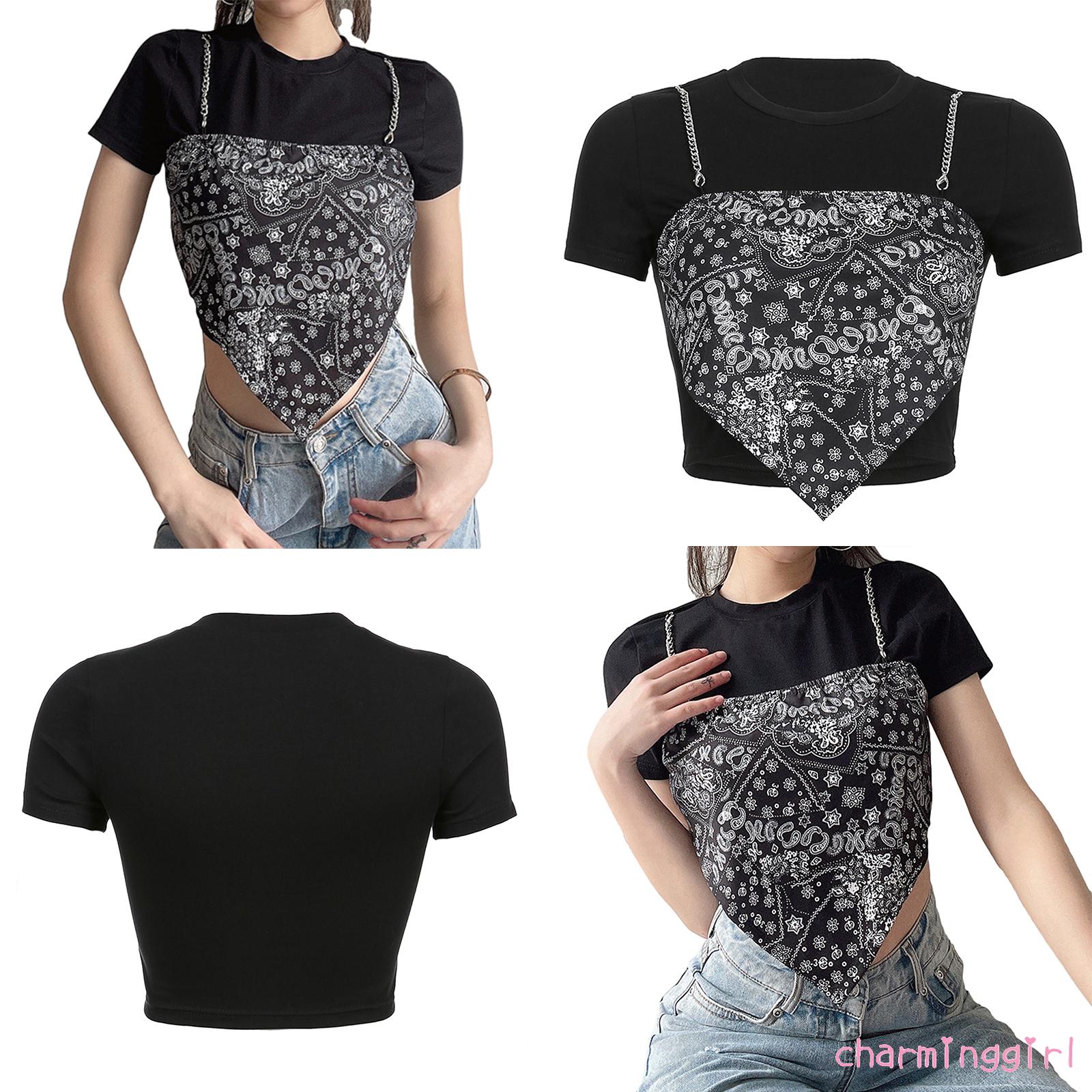 Áo Thun Nữ Ngắn Tay Phối Màu Thời Trang | BigBuy360 - bigbuy360.vn