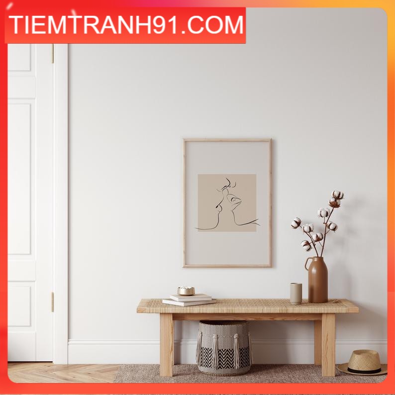 Tranh treo tường | Line art-Fine Line Couple Print, Romantic 47 , tranh canvas giá rẻ