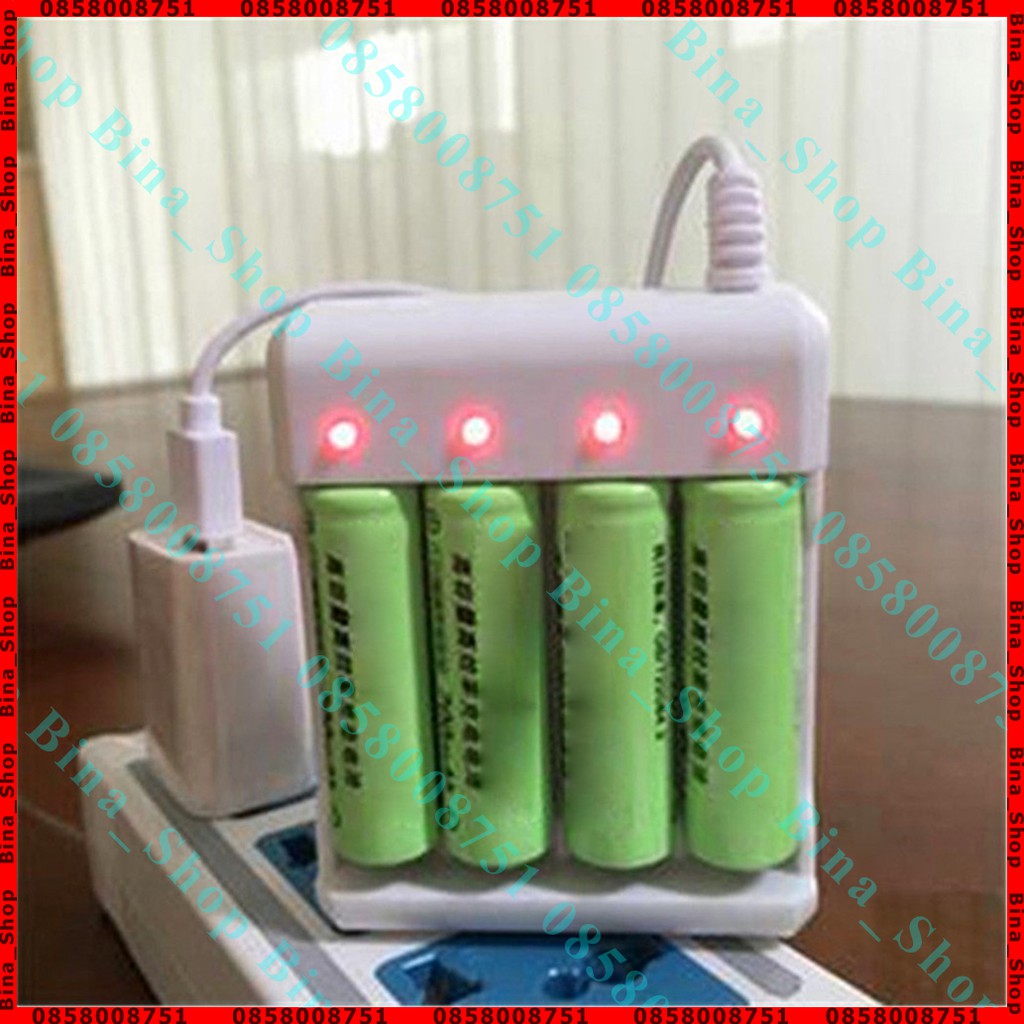 Bộ sạc pin tiểu AA/AAA 2 khe/4 khe, box sạc pin cổng USB tiện dụng