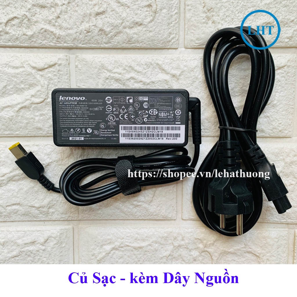 SẠC LENOVO CHÂN USB 20V- 3.25A - 65w (Tặng kèm dây nguồn)