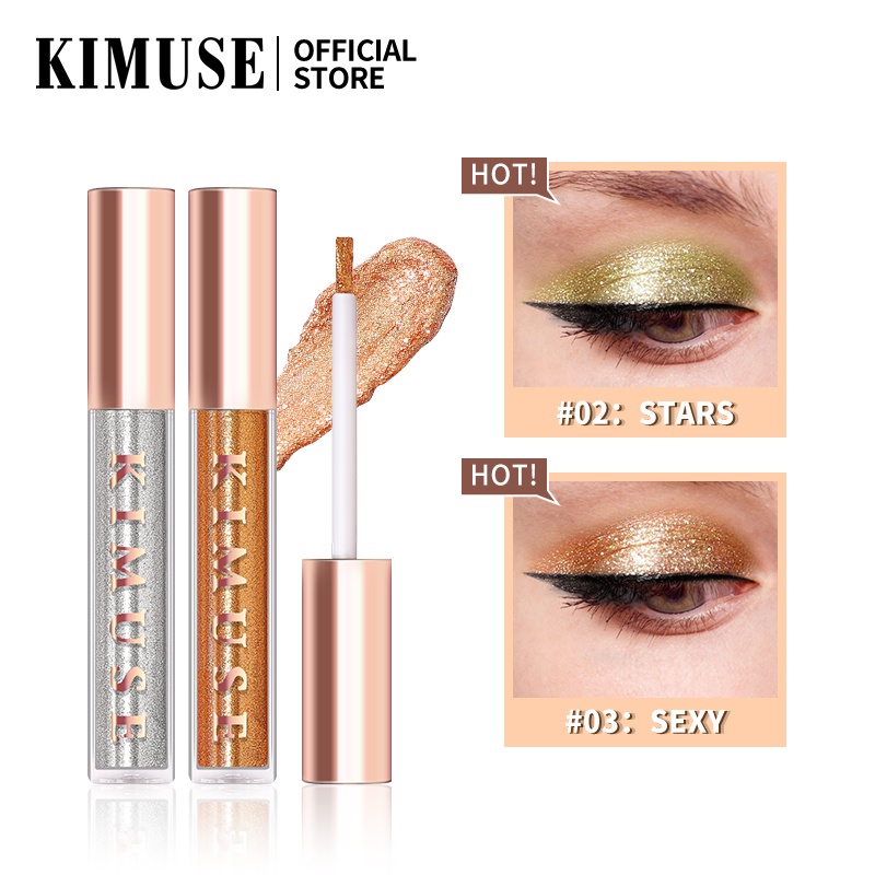 Set 5 thỏi màu mắt KIMUSE dạng lỏng kim tuyến 100g