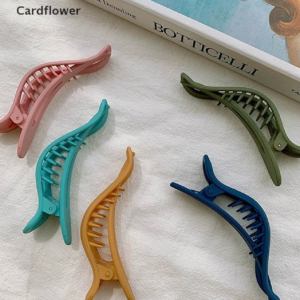 &lt; Cardflower &gt; Kẹp Tóc Mỏ Vịt Bằng Nhựa Màu Kẹo Liền Mạch Cỡ Lớn Cho Nữ Đang Giảm Giá