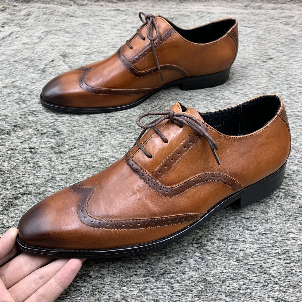 Giầy oxford nam da thật, đế phíp cao cấp