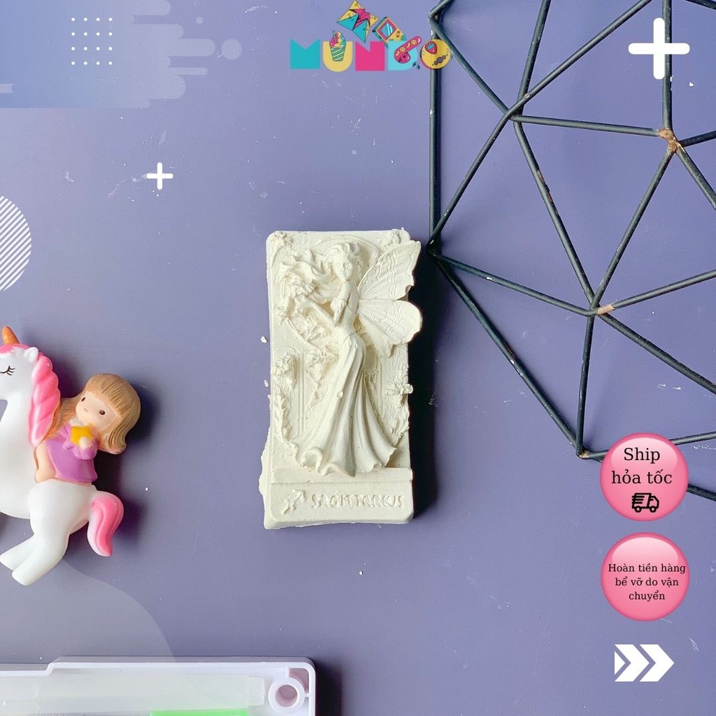 Tượng tô màu cao cấp chọn mẫu SIZE L TRANH NỔI THIÊN THẦN, tượng thạch cao MUNDO