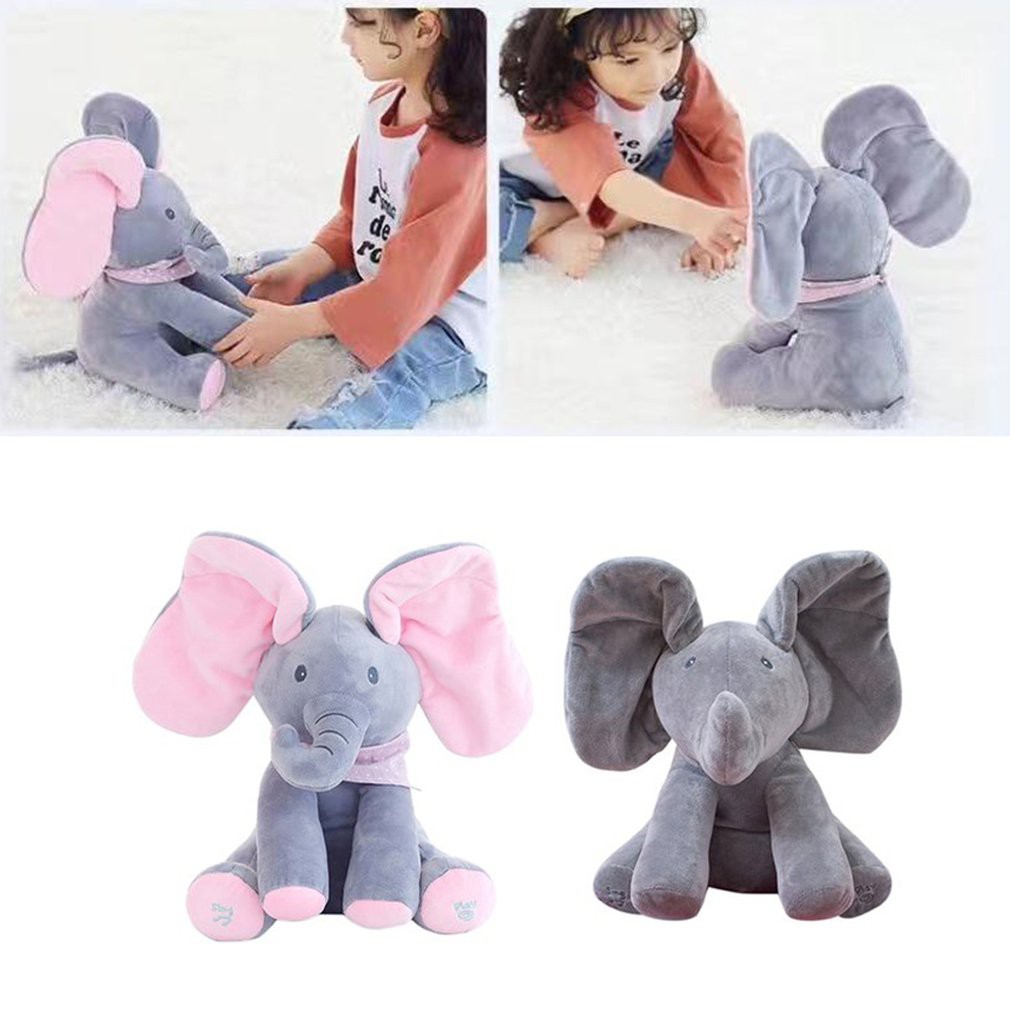 Khóa Hình Con voi  Nhồi Bông Đáng Yêu Với âm nhạc