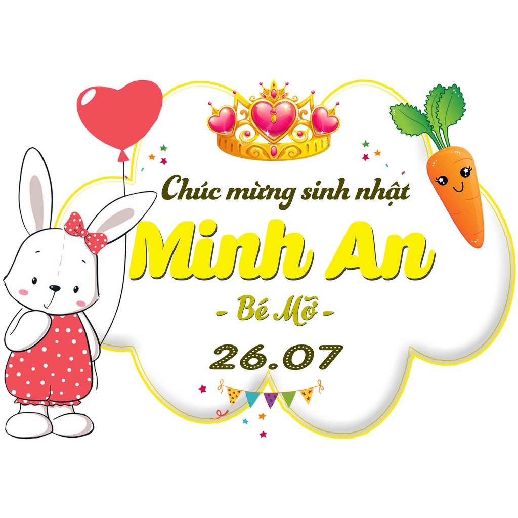 Banner sinh nhật bảng tên sinh nhật cho bé trai bé gái- Trang trí sinh nhật thôi nôi đầy tháng