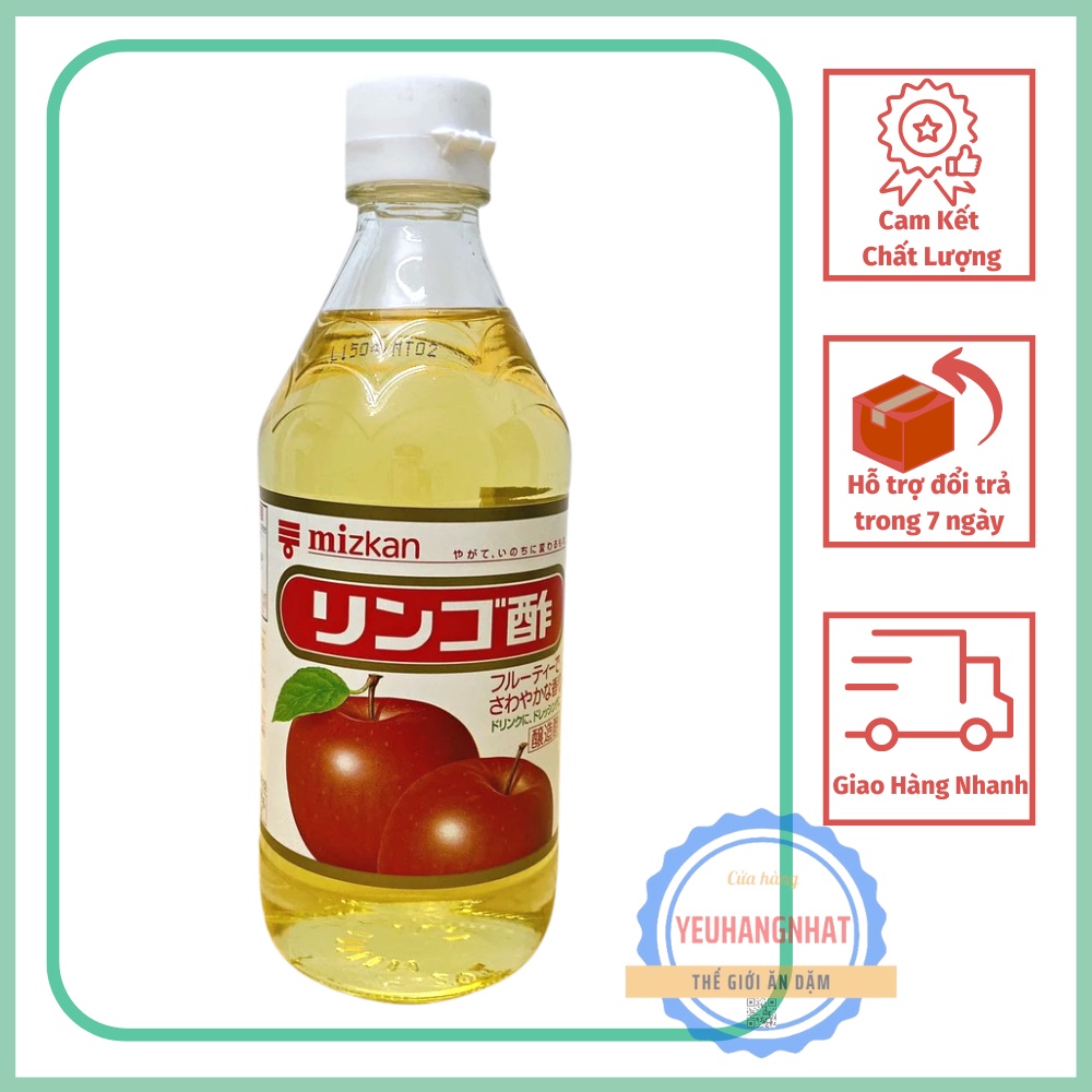 Giấm Táo Mizkan 500ml Nhật Bản nhiều công dụng: làm đẹp, làm đồ ăn, gội đầu, răng miệng