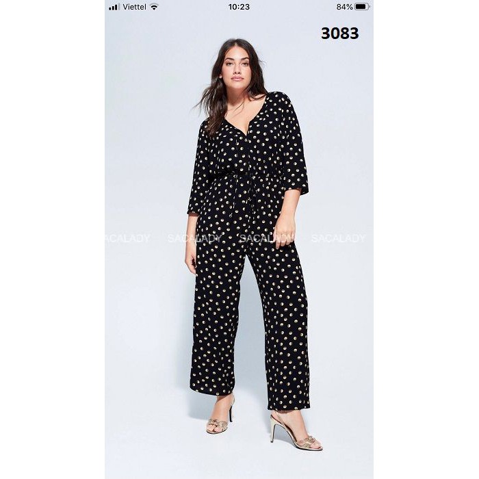 Jumpsuits Đen Chấm Bi MNG BIG - 3083 SIZE US