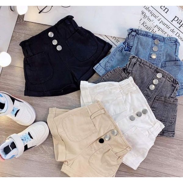 Quần short bò, kaki mềm co giãn cho bé gái size 7-45kg