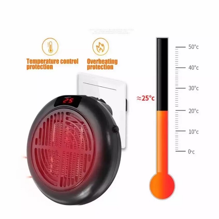 [Kèm Remot] Quạt sưởi mini - Máy sưởi mini treo tường Heater Pro 900W làm ấm cực nhanh