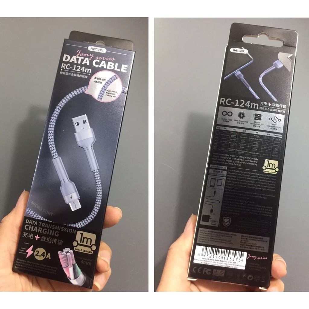 Cáp sạc và truyền dữ liệu Micro /  type-C/ L remax RC124 - Màu ngẫu nhiên