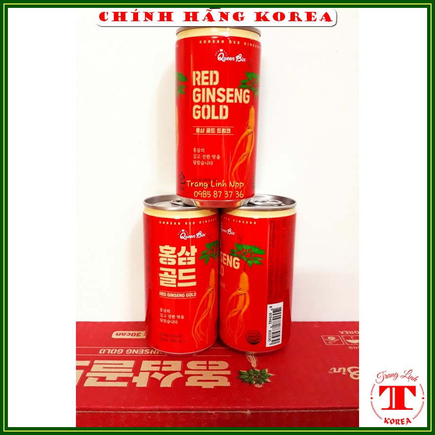 Nước hồng sâm Lon hàn quốc Queen Bin, hộp 12 lon - Nước sâm Korea cao cấp - tranglinh
