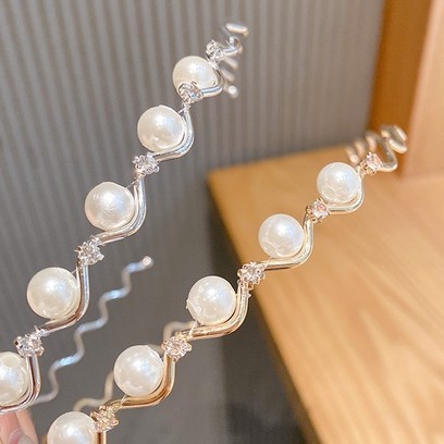 Cài Tóc Đính Hạt Ngọc Giả Trai Phong Cách Hàn Quốc