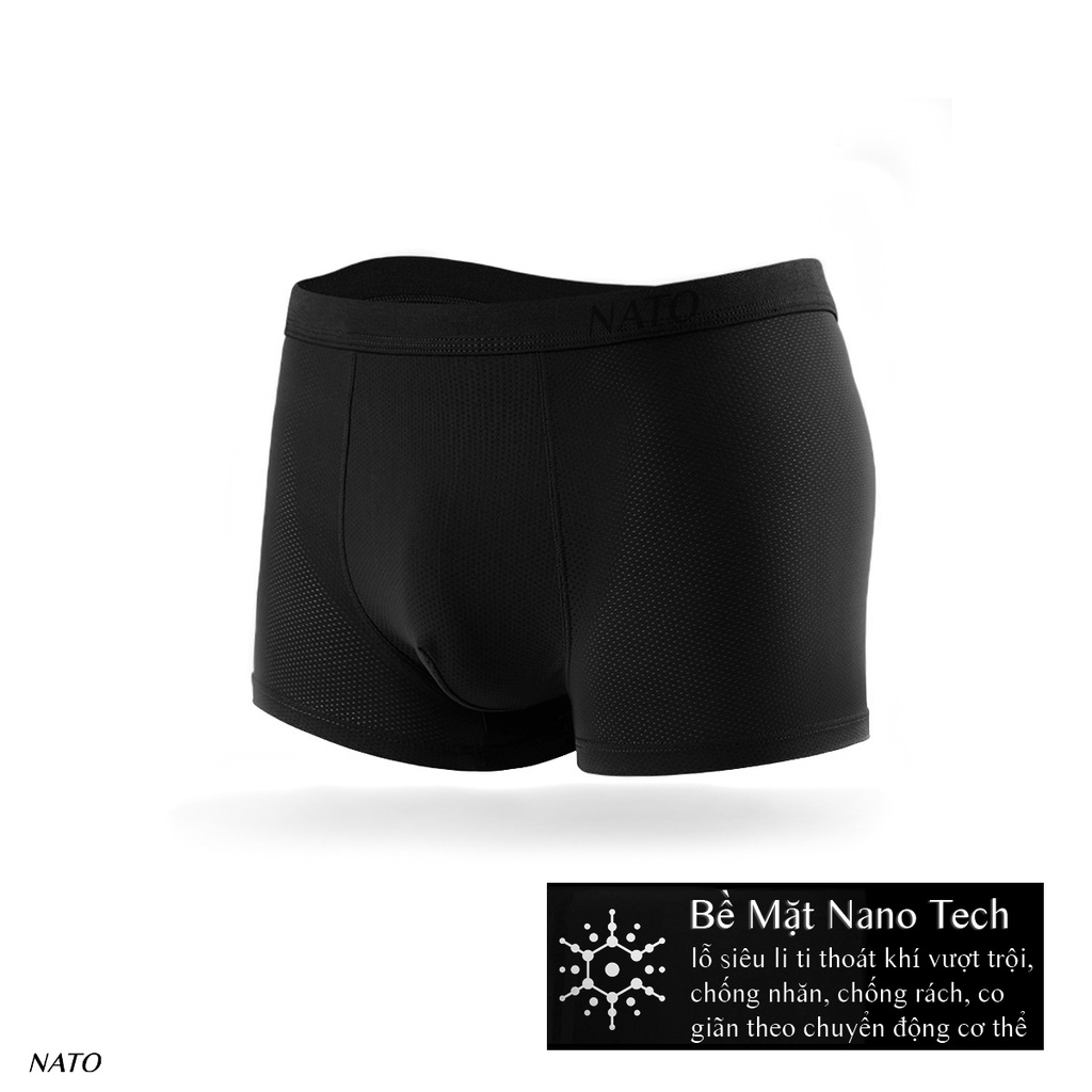 Quần Lót TRUNK Nam Vải Cotton 100% Thun Lạnh Lưới Lỗ Cao Cấp Màu Đen Xám Trơn Boxer Sịp Đùi Tam Giác Xì Lip Sì NATO