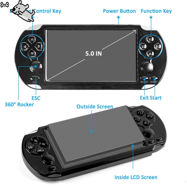 X9 Portable 5.1" Large Screen GBA Handheld Retro Game Console