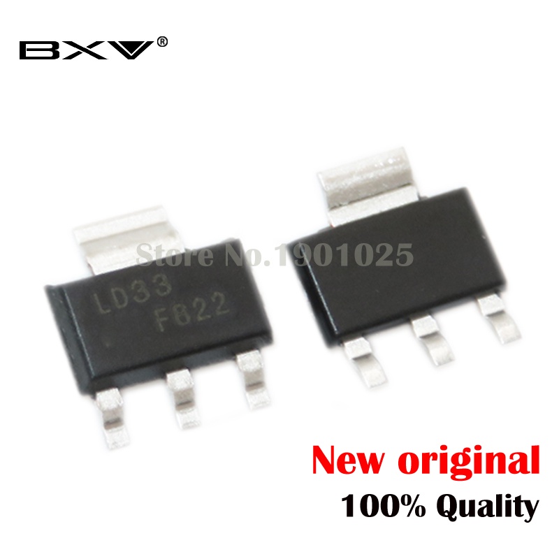Bộ 10 Linh Kiện Điện Tử LD1117S33CTR SOT-223 LD1117S33 SOT223 LD33 IC REG LDO 3.3V 950MA