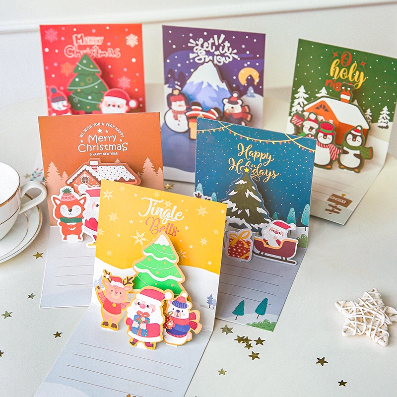 Thiệp giáng sinh 3D X-Mas hình hoạt hình