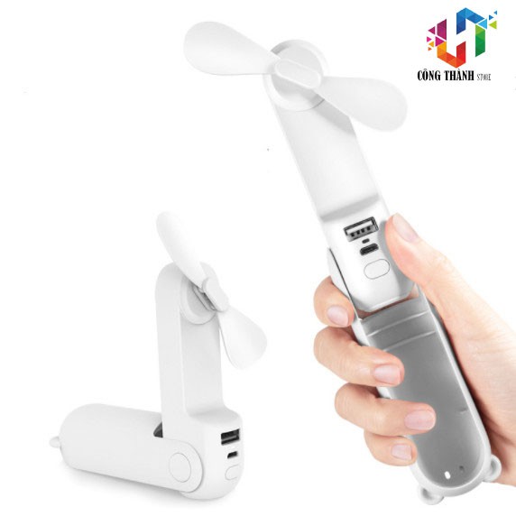[Hàng Chính Hãng] Quạt mini cầm tay gió mạnh tích điện hình gấu Bear Jisulife F8