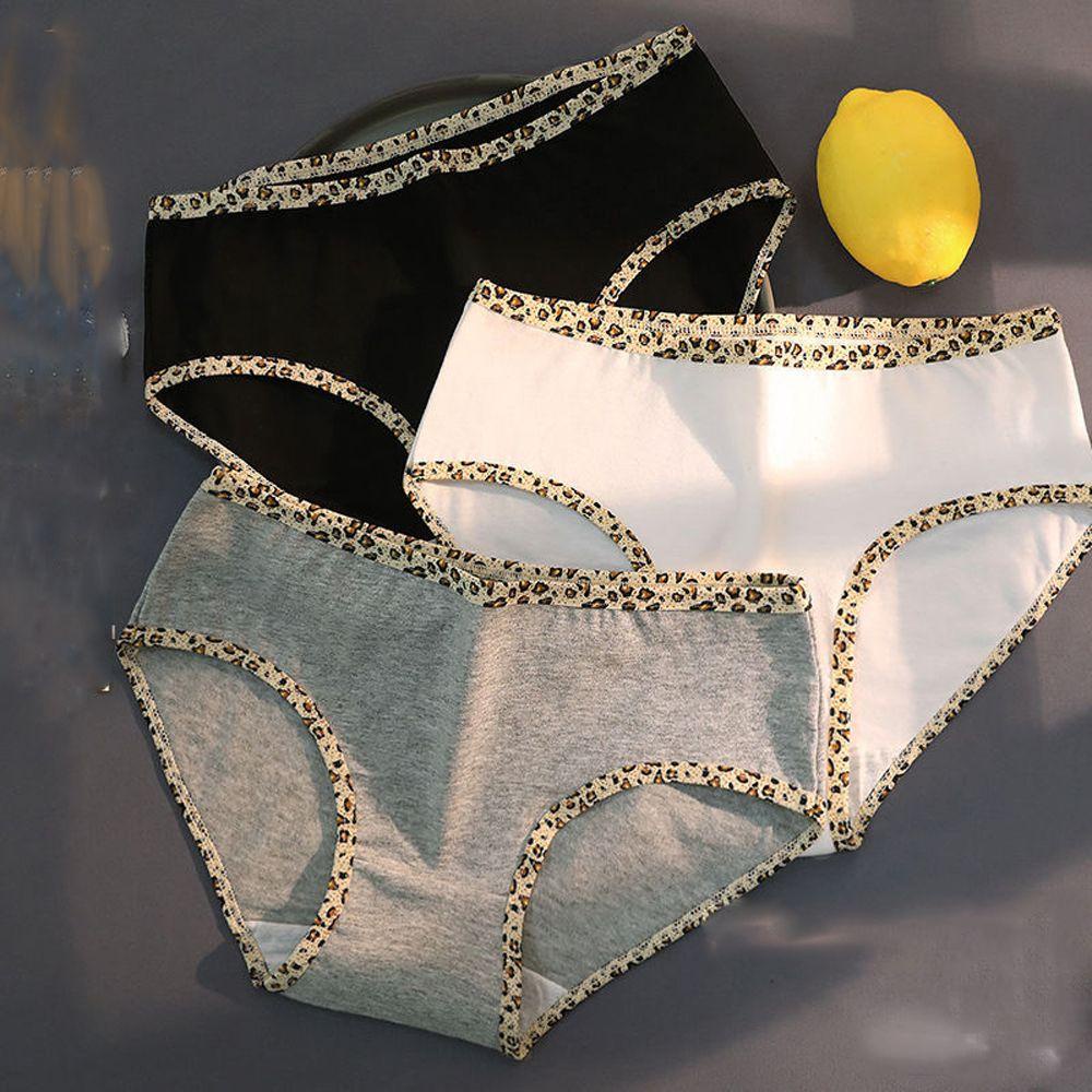 OCEANMAP Quần Lót Cotton Họa Tiết Da Báo Thoáng Khí Thoải Mái Cho Nữ