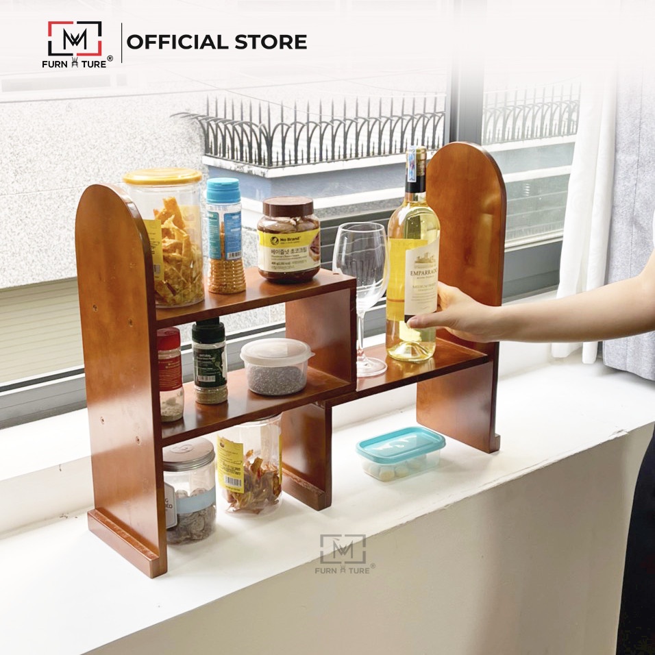 Kệ để gia vị phong cách hàn quốc màu nâu hạt dẻ - Cup shelf - MW FURNITURE - Nội thất căn hộ