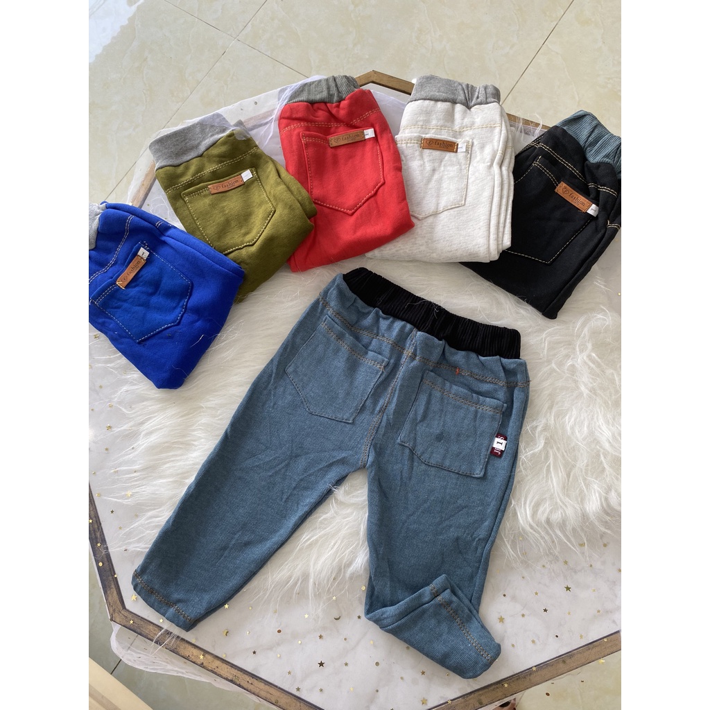 Quần giả JEANS lót nỉ cho bé 8-17kg