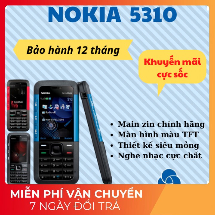 [Sỉ] Điện Thoại độc cổ Nokia 5310 pin khủng giá rẻ Mỏng Nhỏ Gọn Bảo Hành 12 Tháng